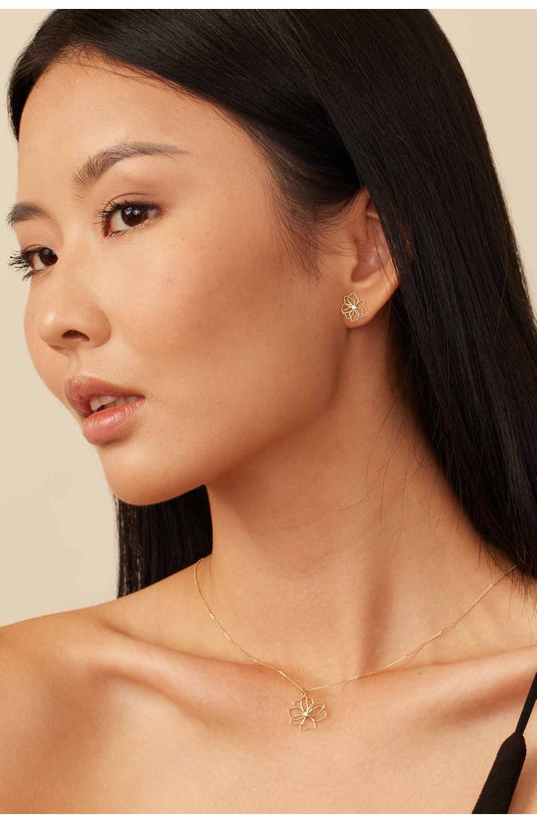 Oradina 14K Yellow Gold Full Bloom Studs, Alternate, color, Yellow Gold