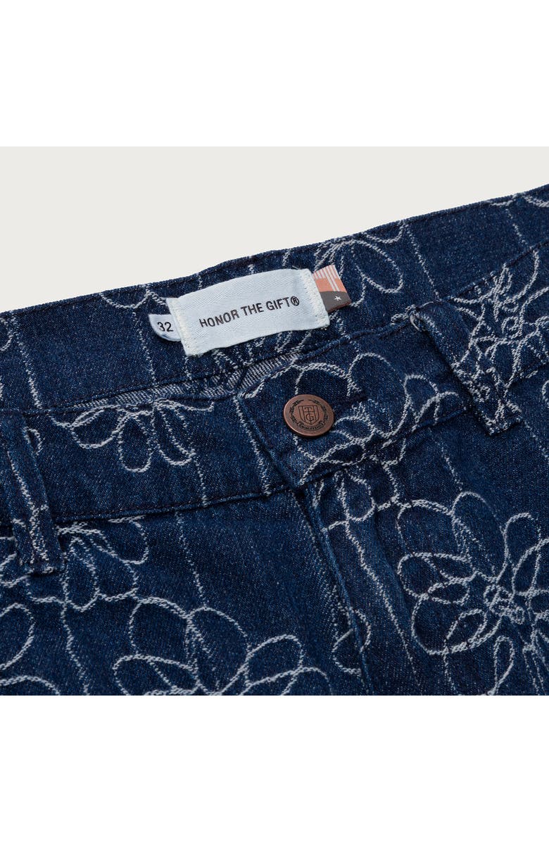 HONOR THE GIFT Floral Jacquard Denim Utility Pants, Alternate, color, 