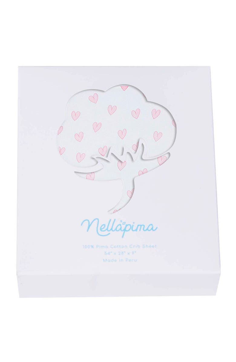 Nellapima Baby Girl Cotton Crib Sheets, Alternate, color, Pink Heart