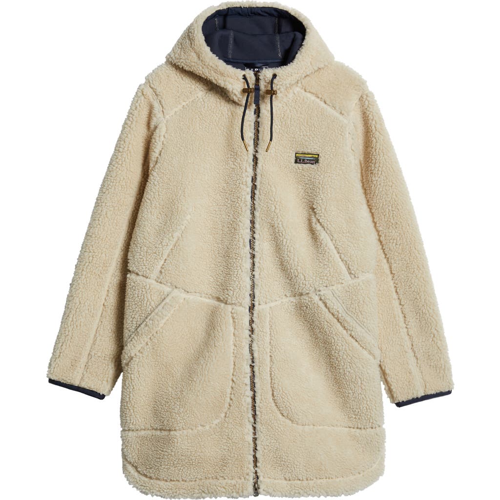 L.l.bean Mountain Windproof High Pile Fleece Coat In Natural