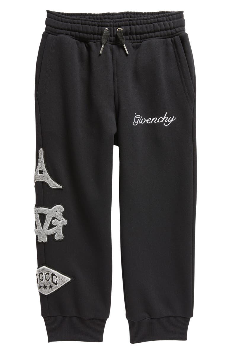 GIVENCHY KIDS Kids' Logo Patch Fleece Joggers, Main, color, 