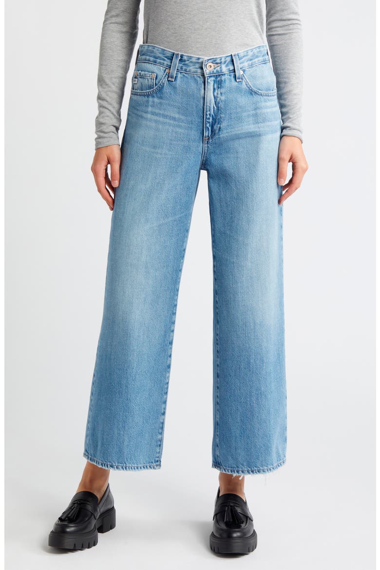 Saige High Waist Ankle Wide Leg Jeans, Main, color, CROSSWIND