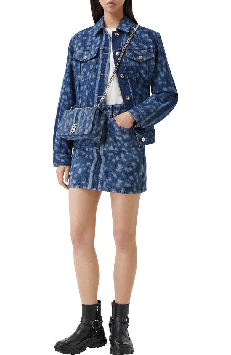 Burberry Small Lola Quilted Denim Shoulder Bag, Alternate, color,