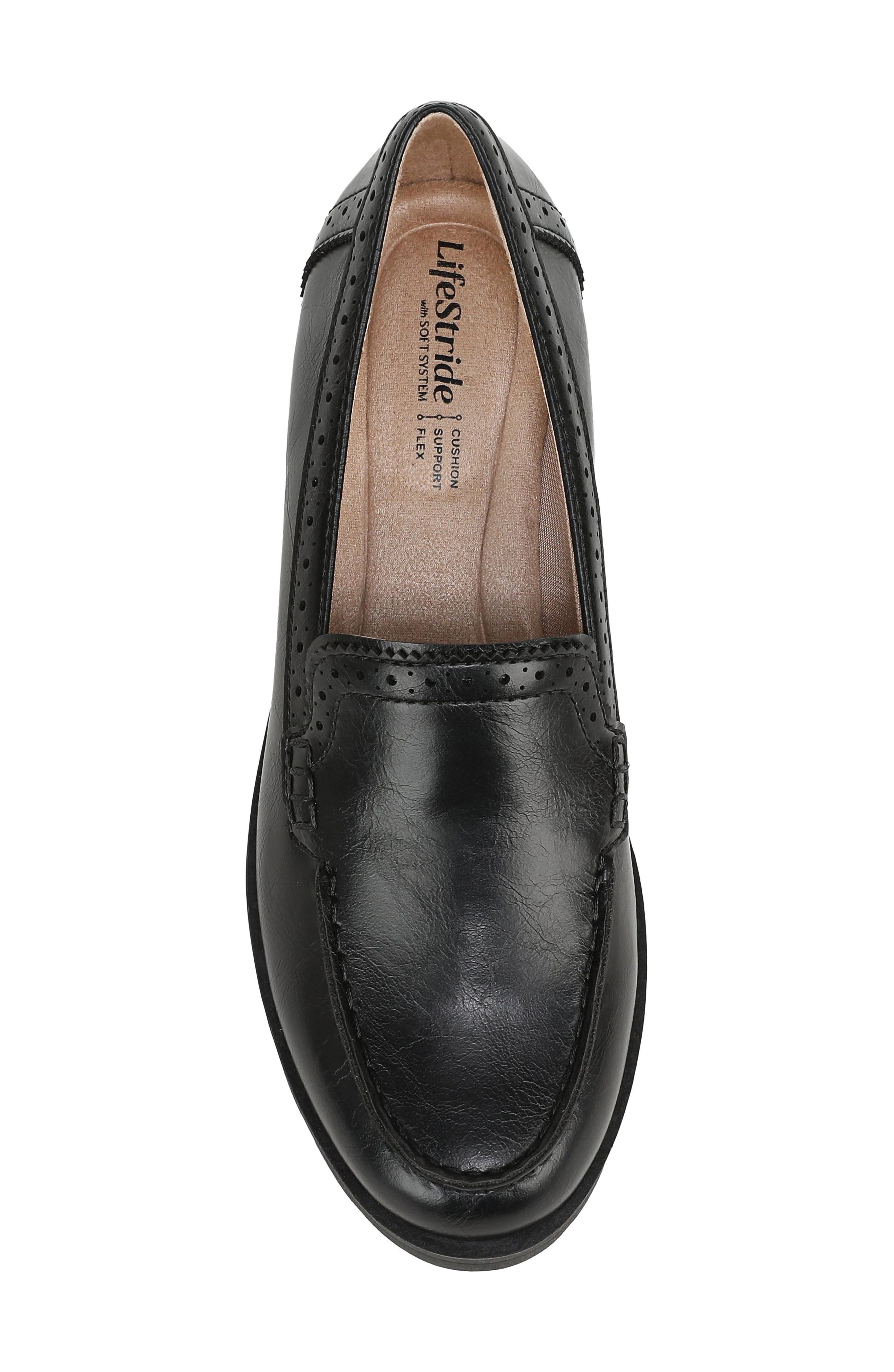London 4 Faux Leather Loafer, Alternate, color, BLACK