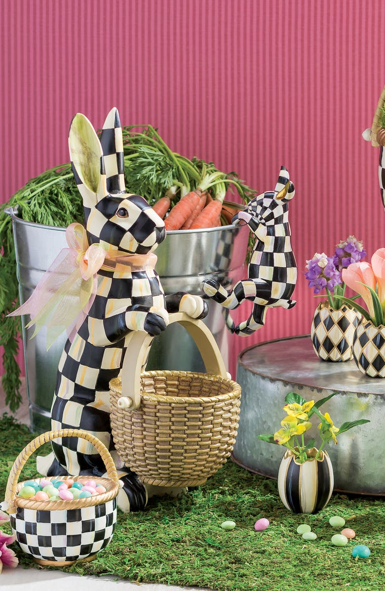 MACKENZIE CHILDS Courtly Check Rabbit, Alternate, color, Black