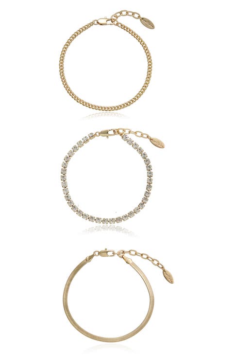 Set of 3 Chain Bracelets
