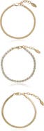 Ettika Set of 3 Chain Bracelets