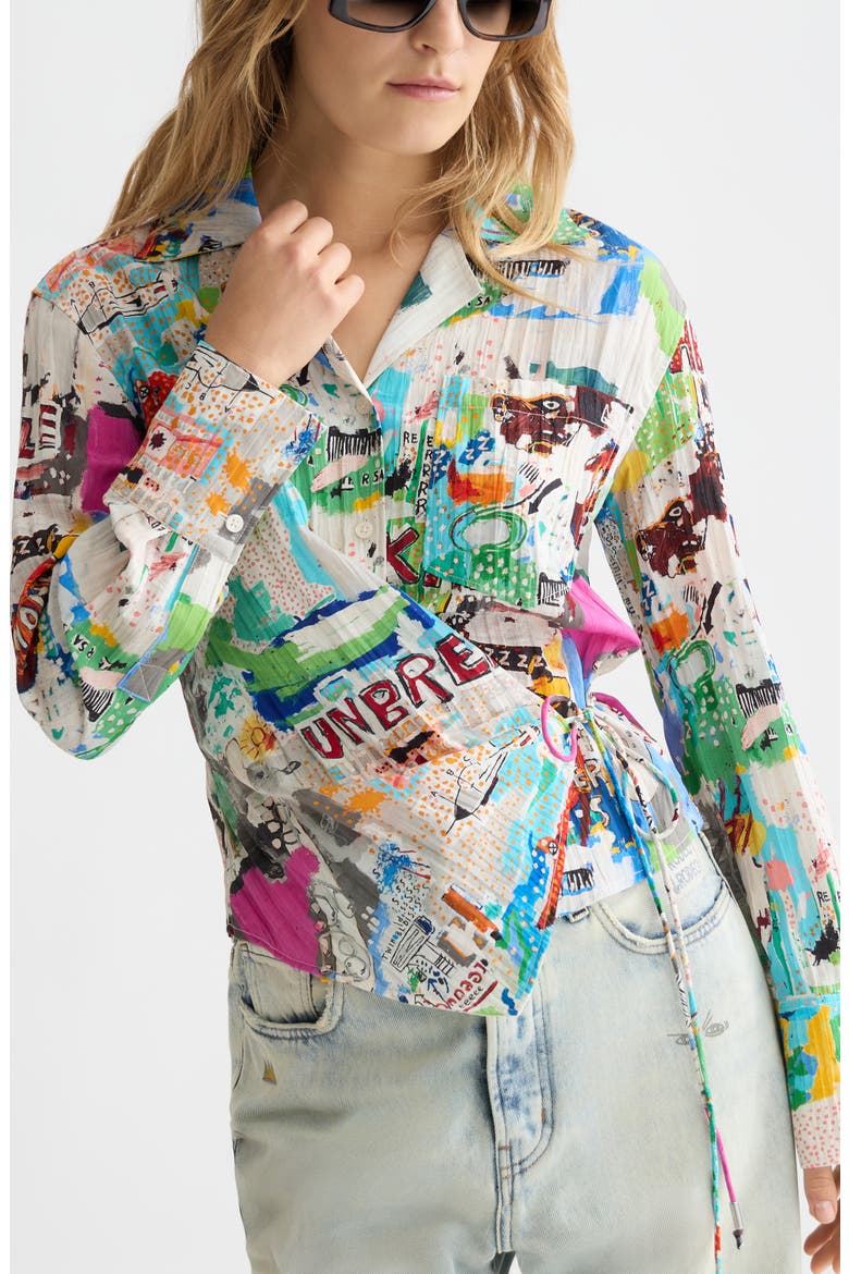 x Basquiat Print Wrap Shirt, Alternate, color, BASQUIAT UNBREAKABLE