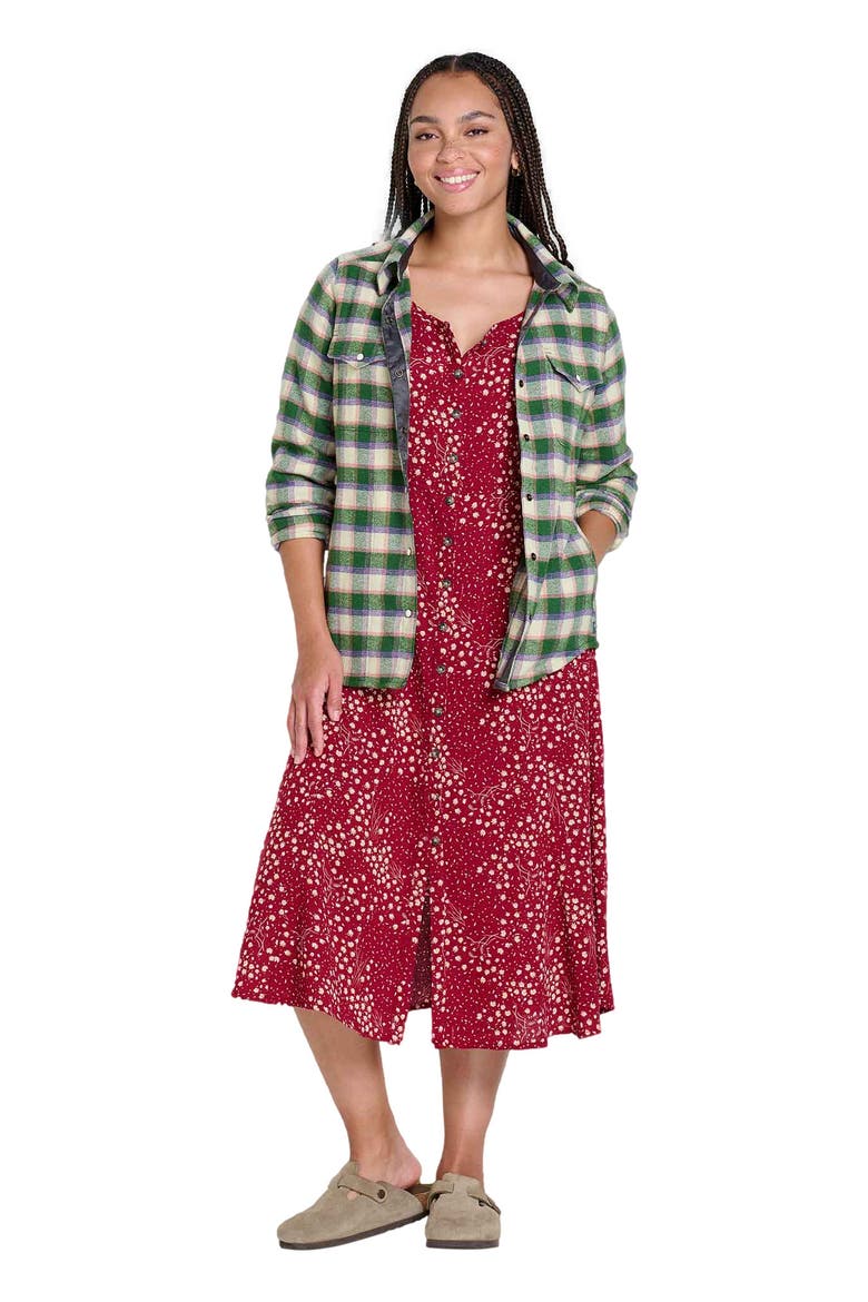 Manzana Paneled Midi Long Sleeve Dress, Alternate, color, Berry Floral Print