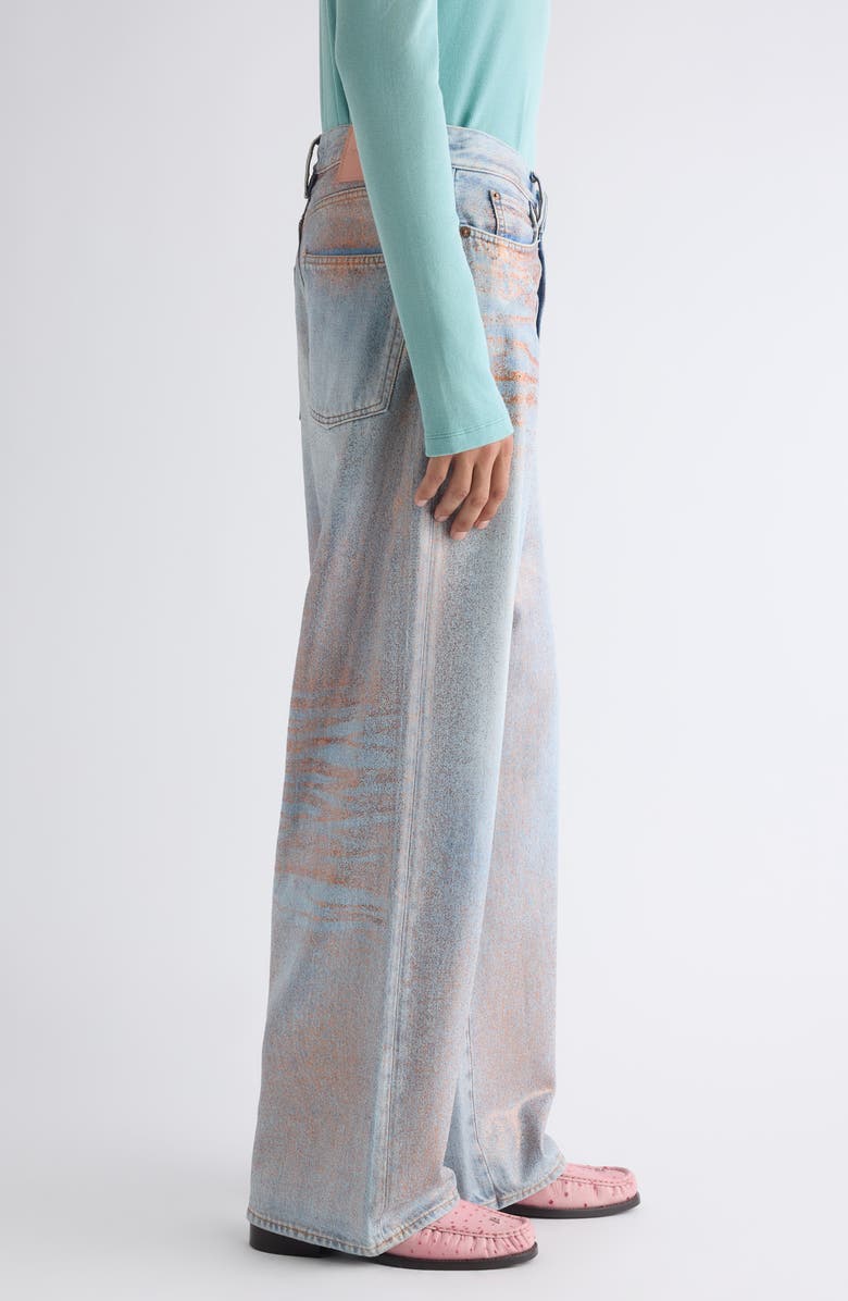 Acne Studios 1981 Glitter Loose Fit Jeans, Alternate, color, Rose Copper/ Light Blue