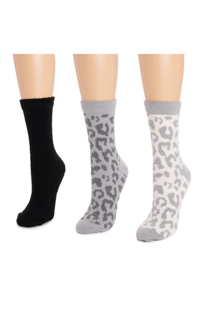 MUK LUKS Cozy Compression Crew Socks 3 Pair Pack, Alternate, color,