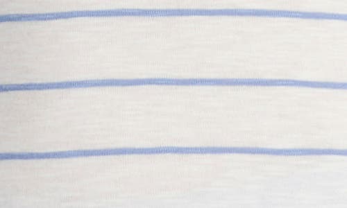 Vince Striped Long-sleeve Crewneck T-shirt In Pacific Opal Combo