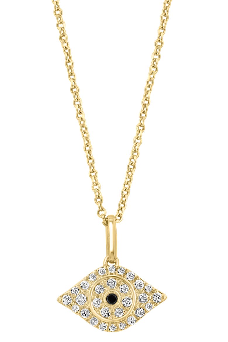 Pavé Diamond Evil Eye Pendant Necklace, Main, color, GOLD