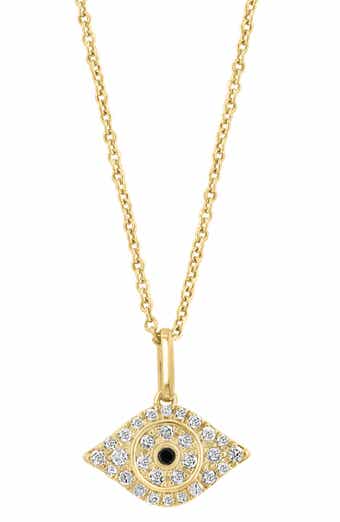 Pavé Diamond Evil Eye Pendant Necklace