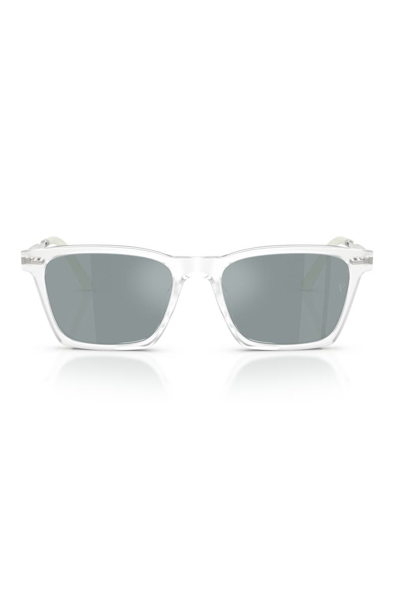 54mm Roger Federer R-19 Polarized Square Sunglasses, Main, color, SEMI-MATTE CRYSTAL / GREY