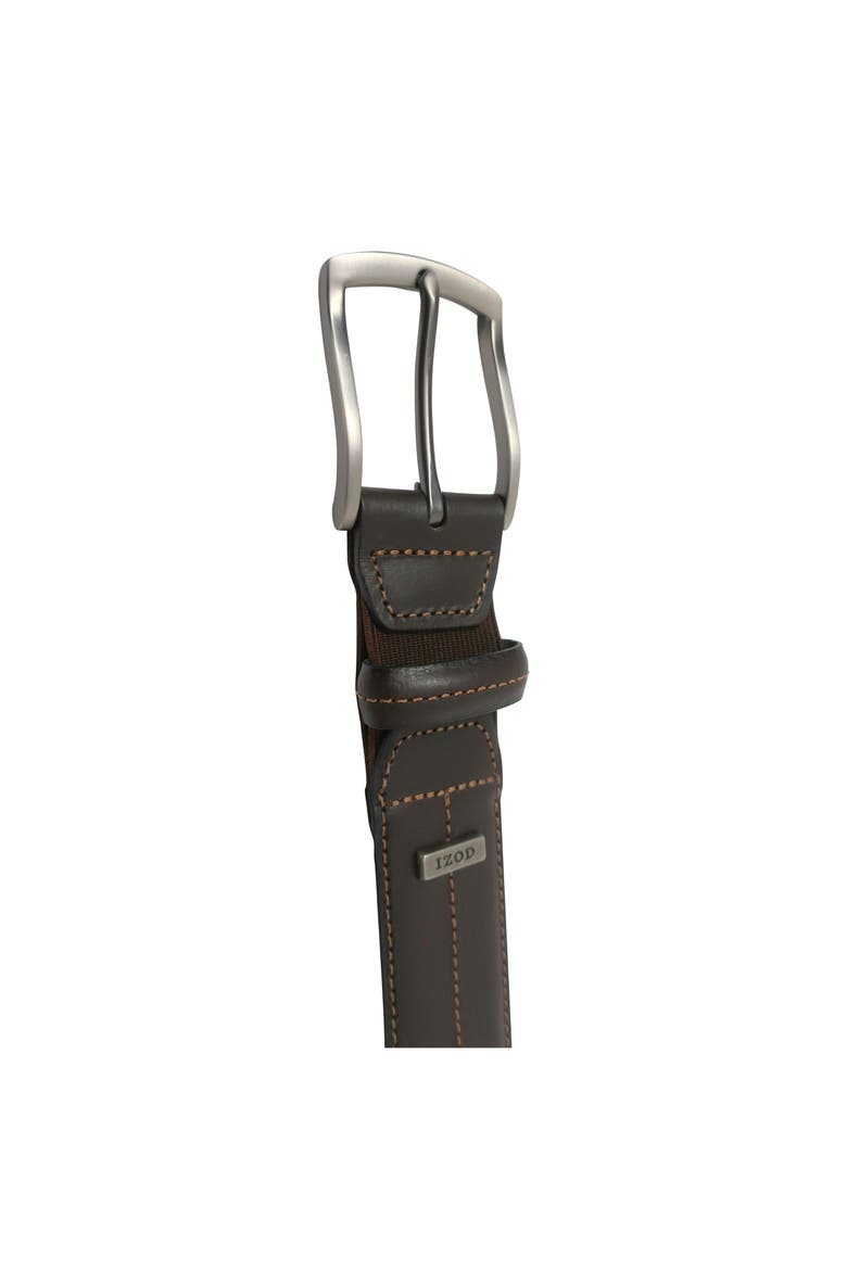 Mens Elastic Power Stretch Leather Belt, Alternate, color, Brown