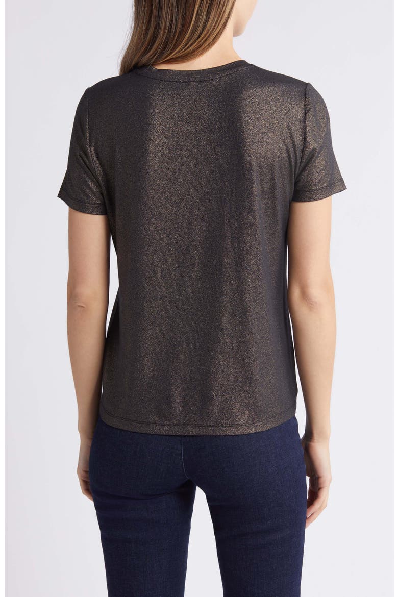 Foil Print T-Shirt, Alternate, color, ANNE BLACK/ LIGHT GOLD