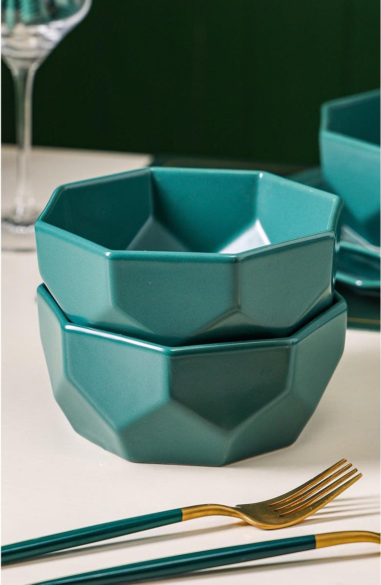 Stone Lain Jamie Porcelain 16-Piece Dinnerware Set, Alternate, color, Green