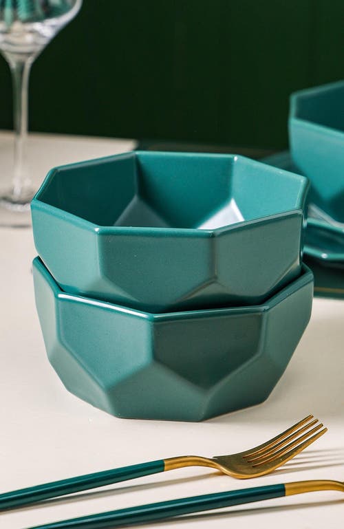 Stone Lain Jamie Porcelain 16-piece Dinnerware Set In Green