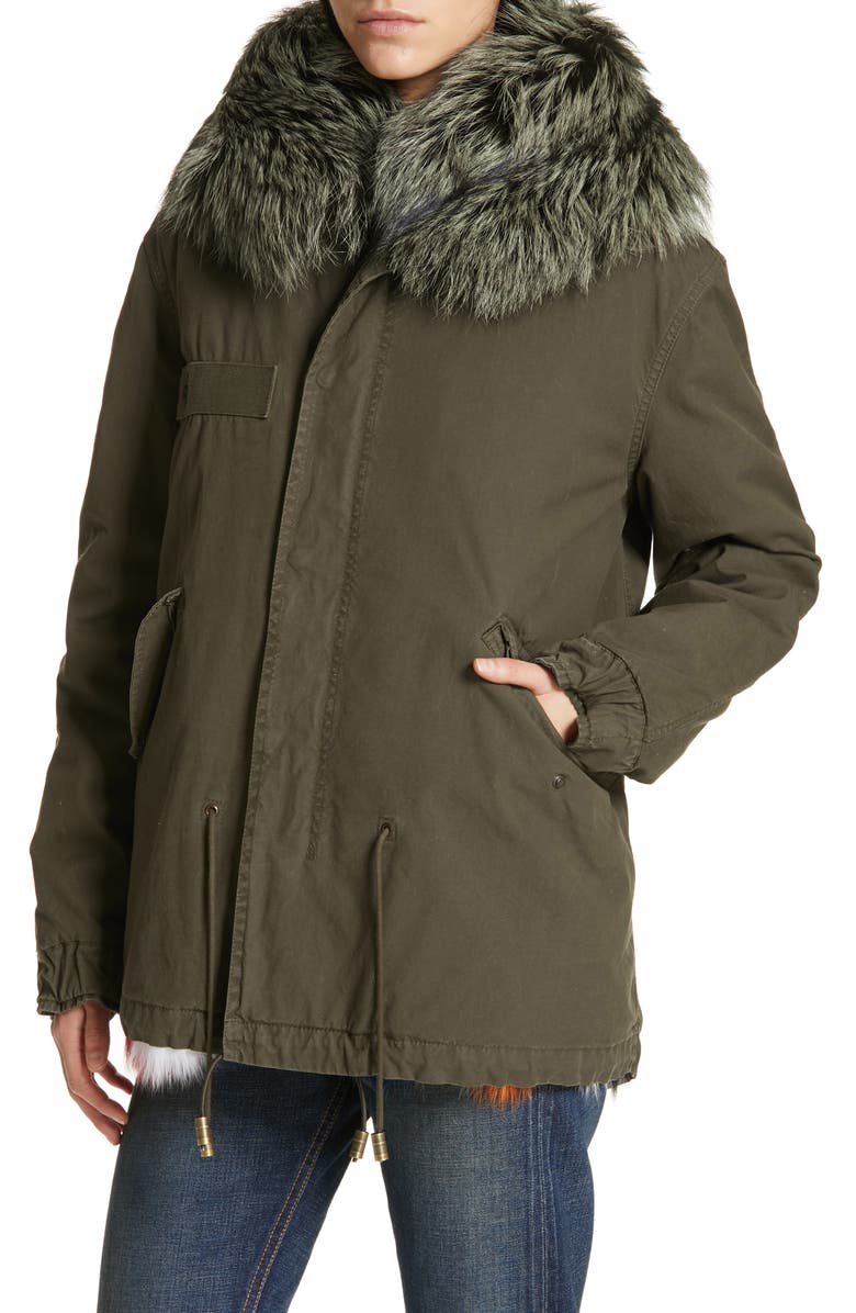Mr & Mrs Italy Genuine Fox Fur Trim Parka, Alternate, color, 