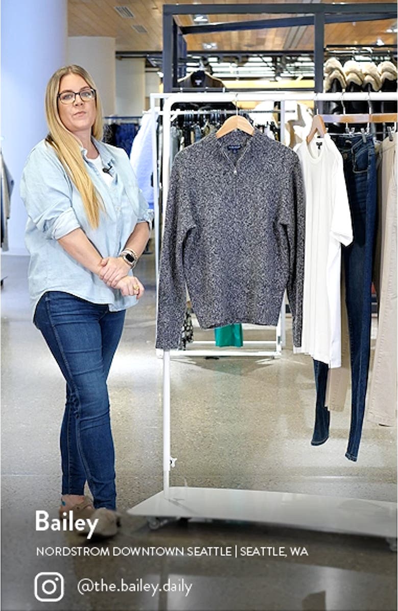 Men's Crafted Worth Marled Quarter Zip Wool & Cashmere Sweater, sales video thumbnail