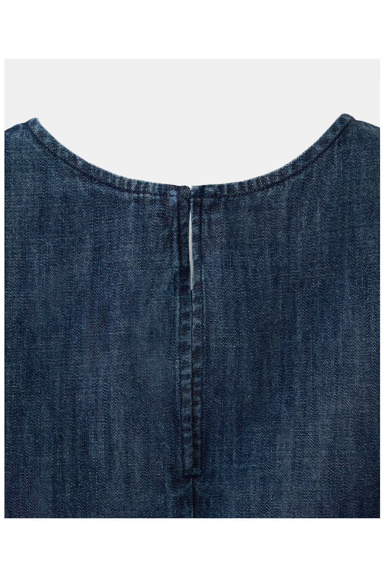 Sleeveless Chambray Crop Top, Alternate, color, OPEN BLUE