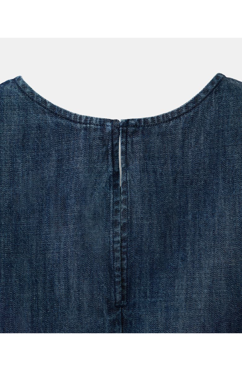 MANGO Sleeveless Chambray Crop Top, Alternate, color,