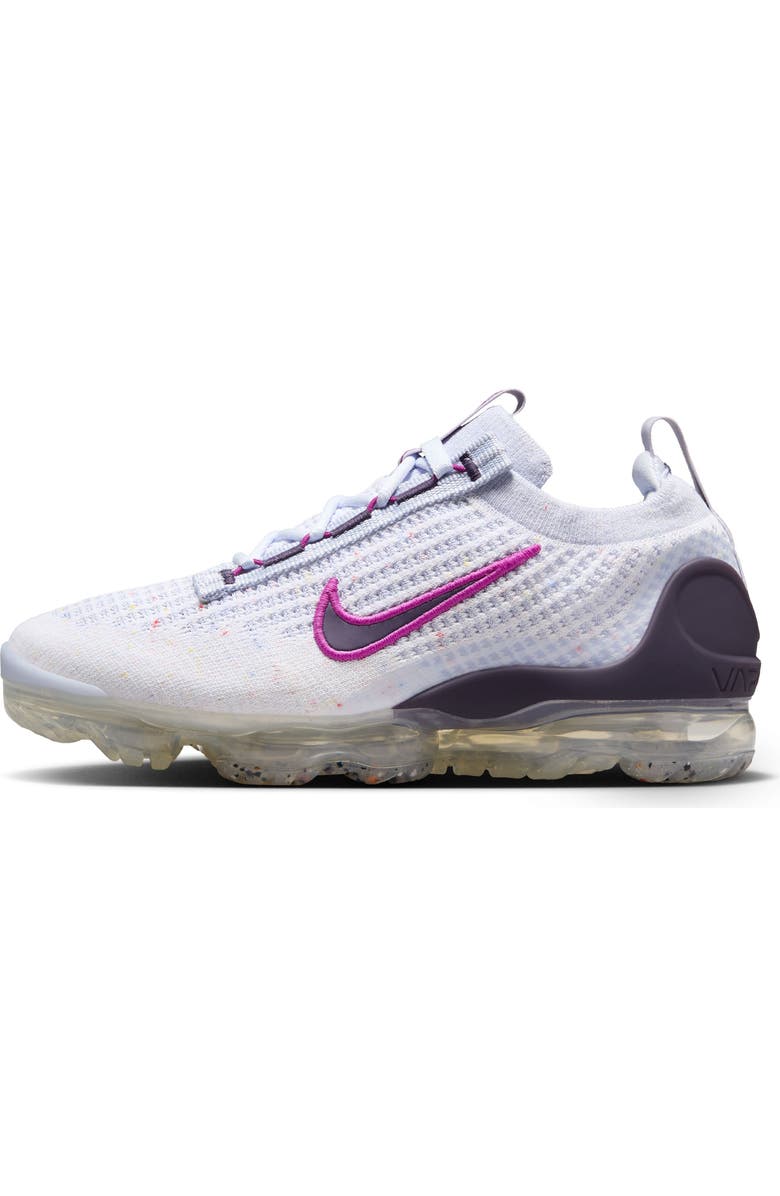 Nike Kids' Air VaporMax 2021 FK Sneaker, Alternate, color, White/ Dark Raisin/ Grey