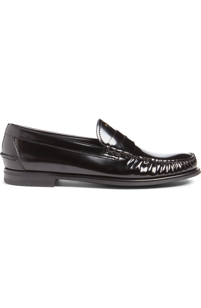 Prada Spazzalato Penny Loafer, Alternate, color, Nero