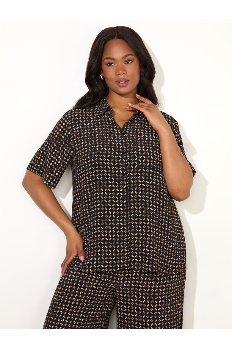 Geo Print Short Sleeve Shirt, Alternate, color, Geo Print