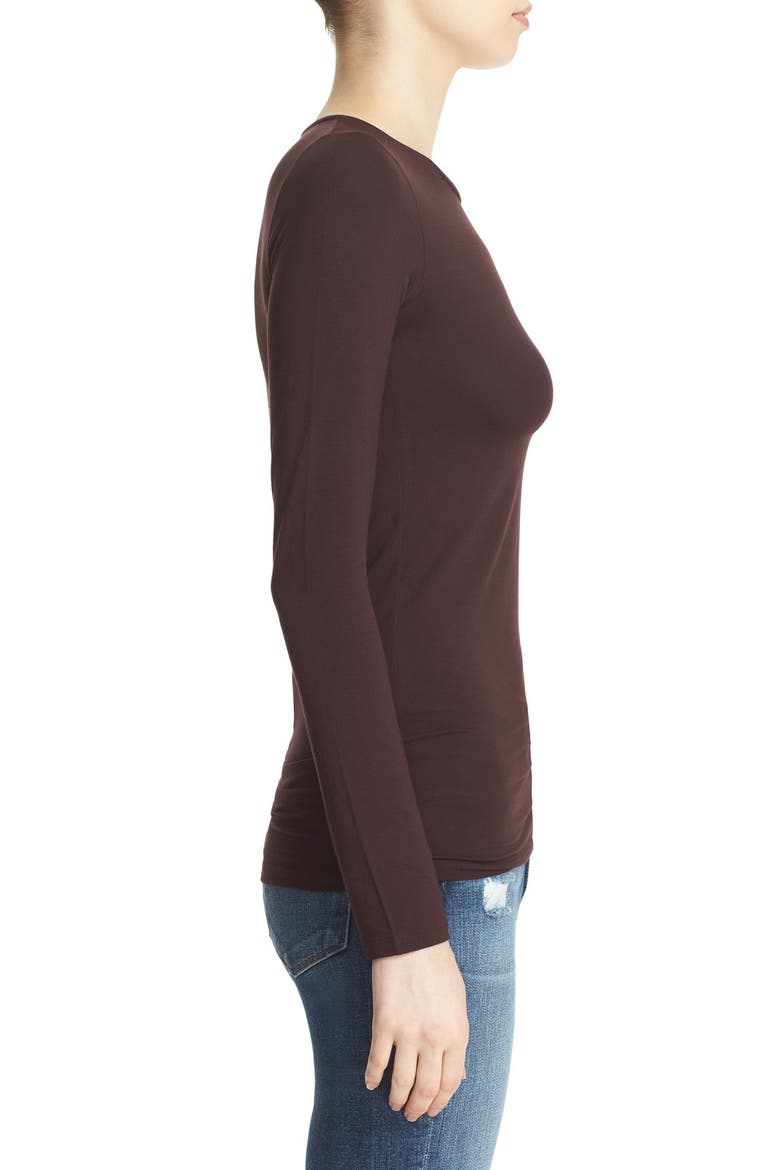 Long Sleeve Crewneck Top, Alternate, color, AUBERGINE
