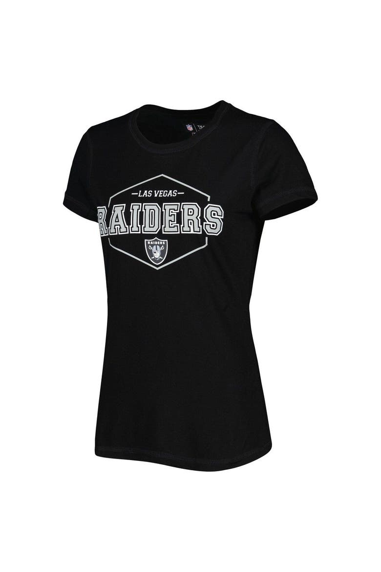 Women's Concepts Sport Black/Gray Las Vegas Raiders Plus Size Badge T-Shirt & Pants Sleep Set, Alternate, color, Black