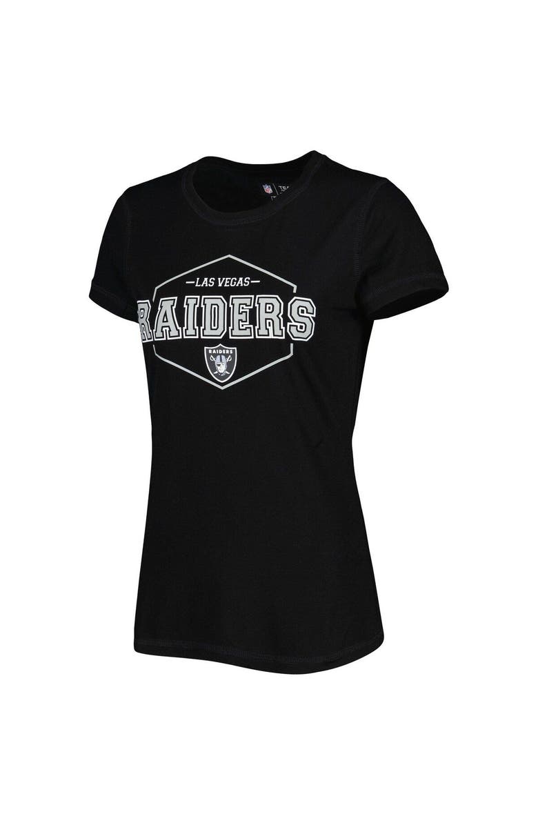 CONCEPTS SPORT Women's Concepts Sport Black/Gray Las Vegas Raiders Plus Size Badge T-Shirt & Pants Sleep Set, Alternate, color, 