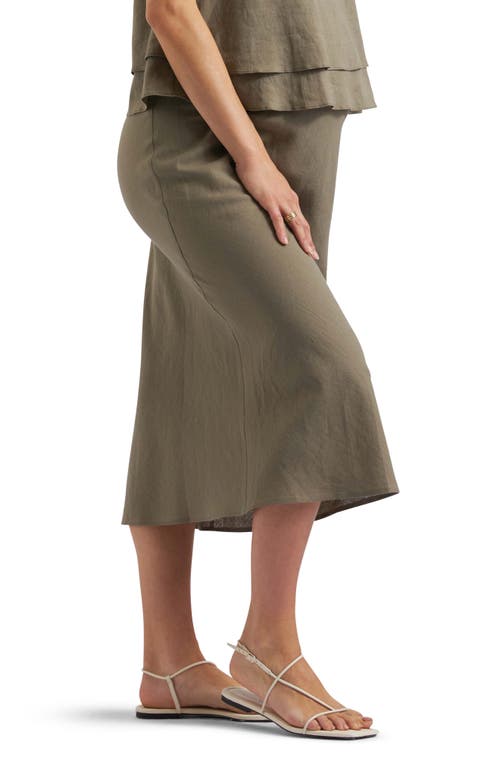 Shop Ripe Maternity Debbie Linen Blend Skirt In Olive