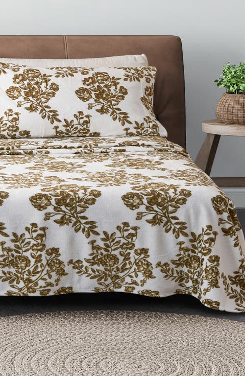 Printed Plush Velour Sheet Set