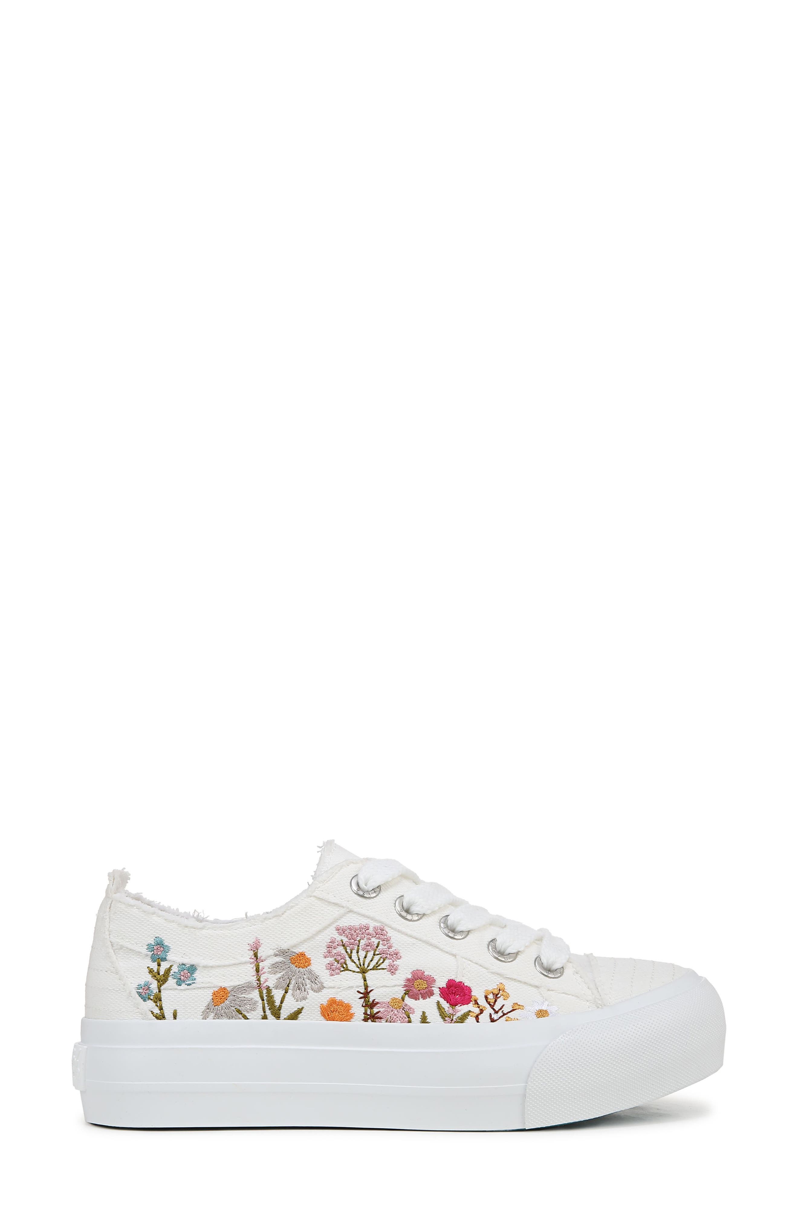 Blowfish Malibu Sadie Sun Platform Sneaker, Alternate, color, White Embroidered Canvas