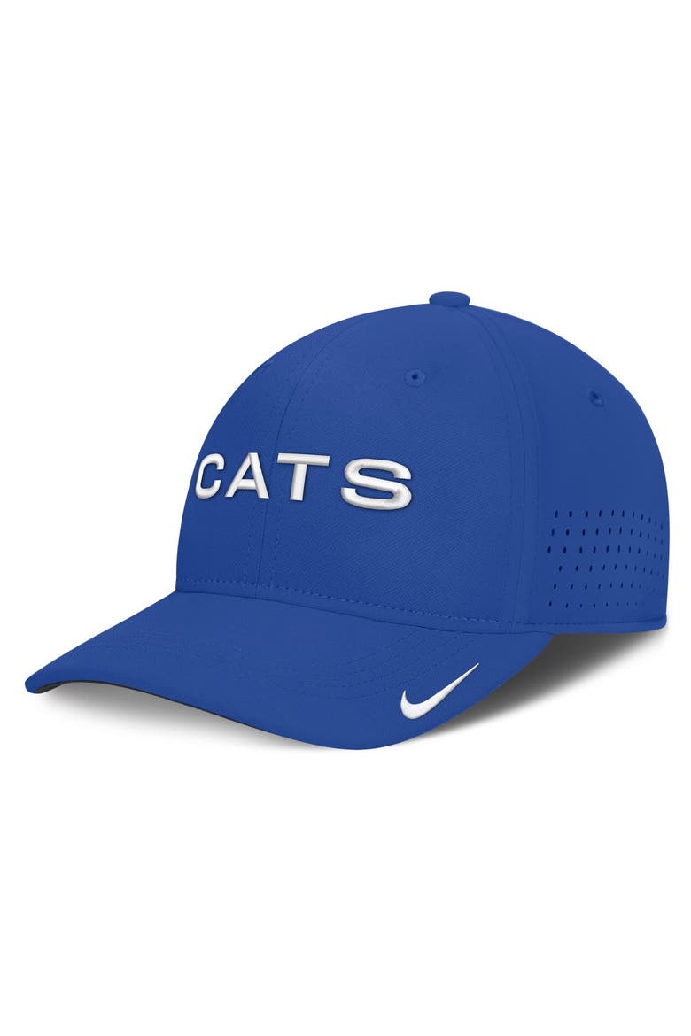 Men's Nike Royal Kentucky Wildcats Gameday Aerobill Swooshflex Dri-FIT Hat, Main, color, Royal