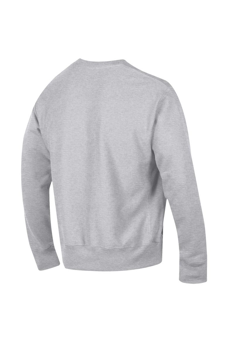 Men's Champion Heathered Gray Mississippi State Bulldogs Vault Logo Reverse Weave Pullover Sweatshirt, Alternate, color, Heather Gray