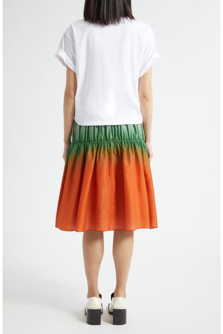 Mixed Media Ombré Midi Dress, Alternate, color, WHITE-FLAME MULTI