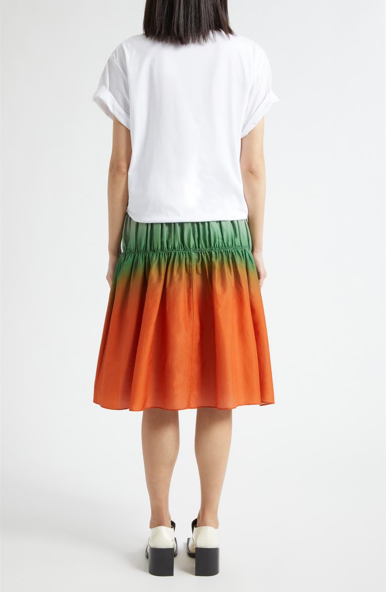3.1 Phillip Lim Mixed Media Ombré Midi Dress, Alternate, color, White-Flame Multi