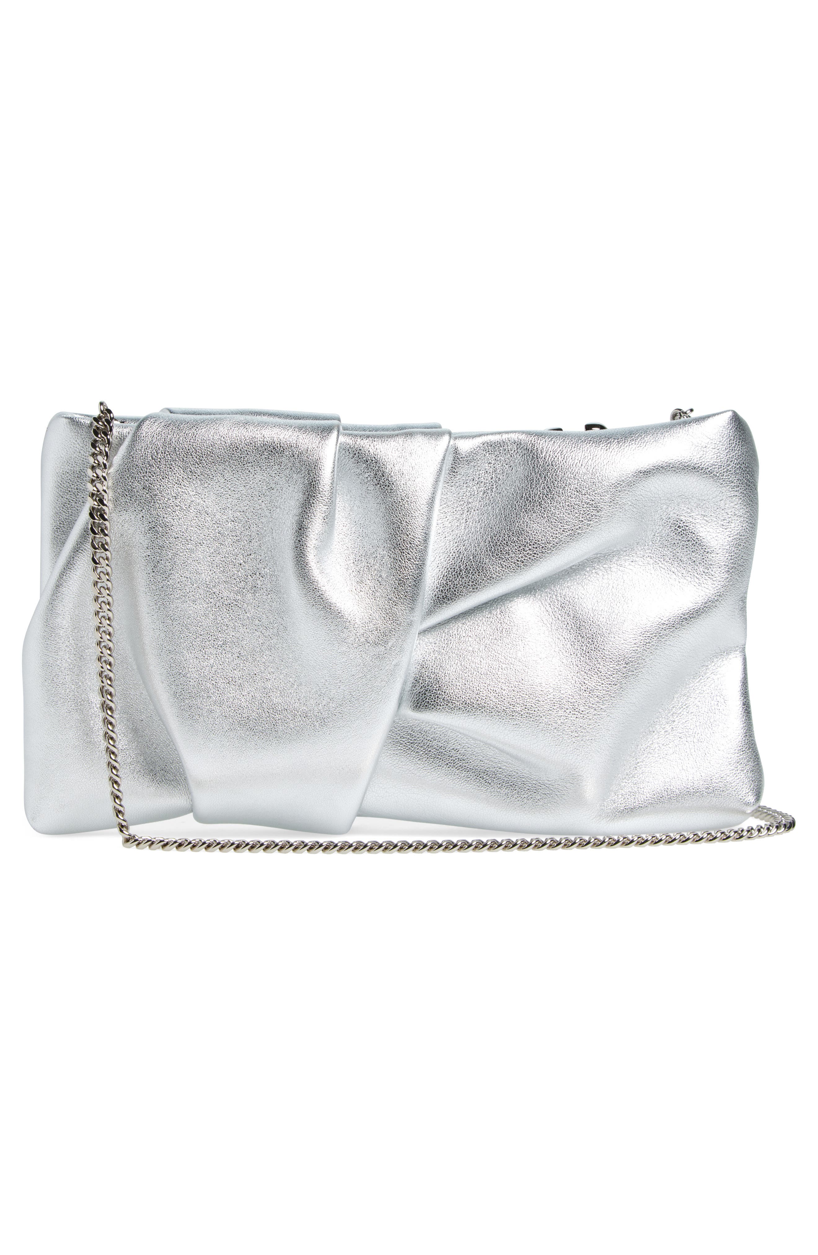 Jimmy Choo Bonny Metallic Leather Clutch, Alternate, color, 