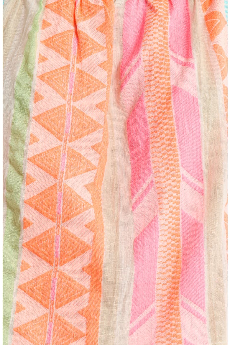 Ruffle Off the Shoulder Top, Alternate, color, NEON AZTEC