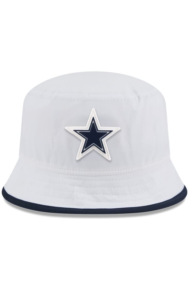 Men's New Era  White Dallas Cowboys 2025 NFL Training Camp Stretch Bucket Hat, Alternate, color, White