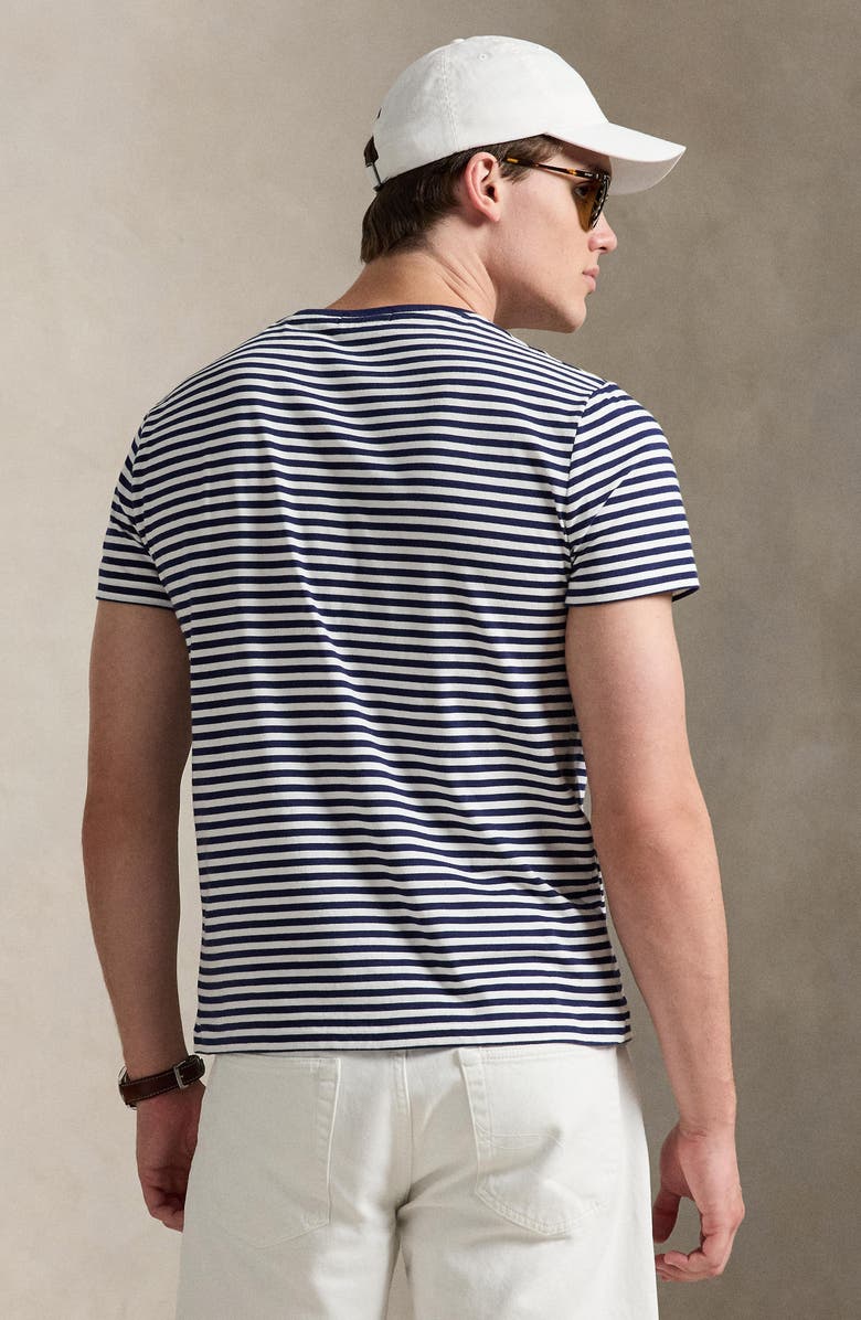 Polo Ralph Lauren Classic Fit Stripe Cotton T-Shirt, Alternate, color, Newport Navy/ White