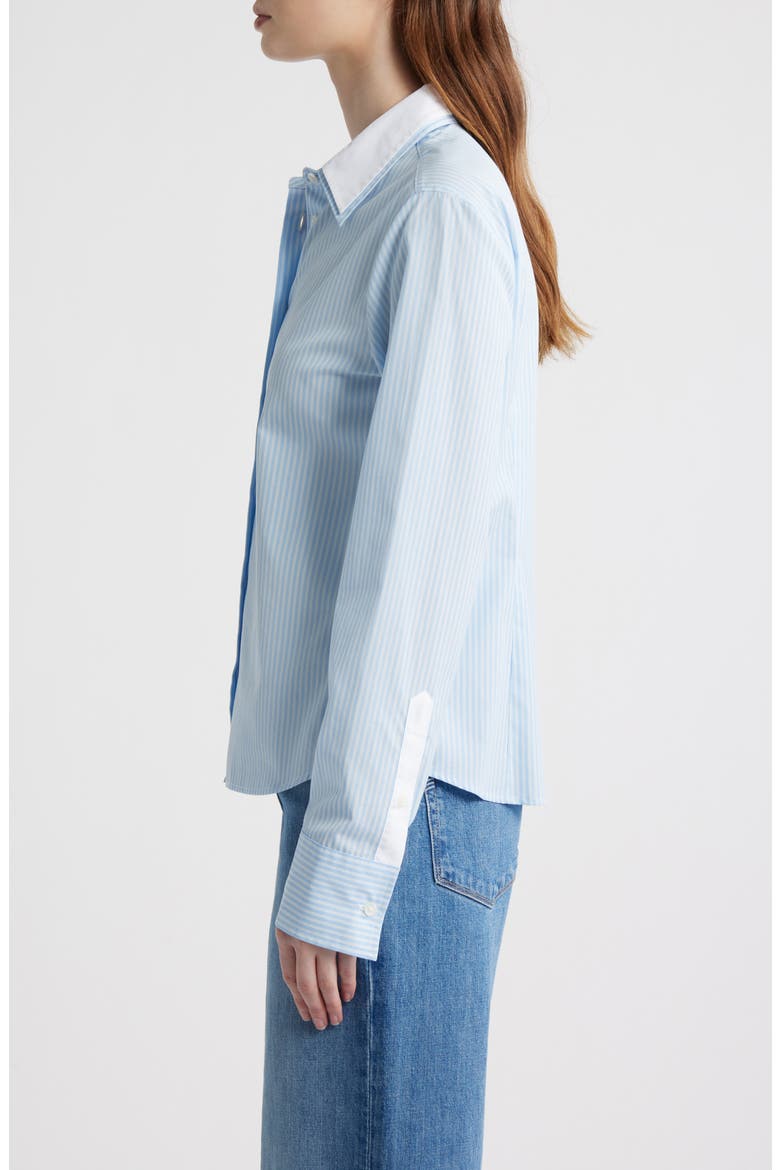 Dayton Stripe Layered Collar Cotton Button-Up Shirt, Alternate, color, PBLUS