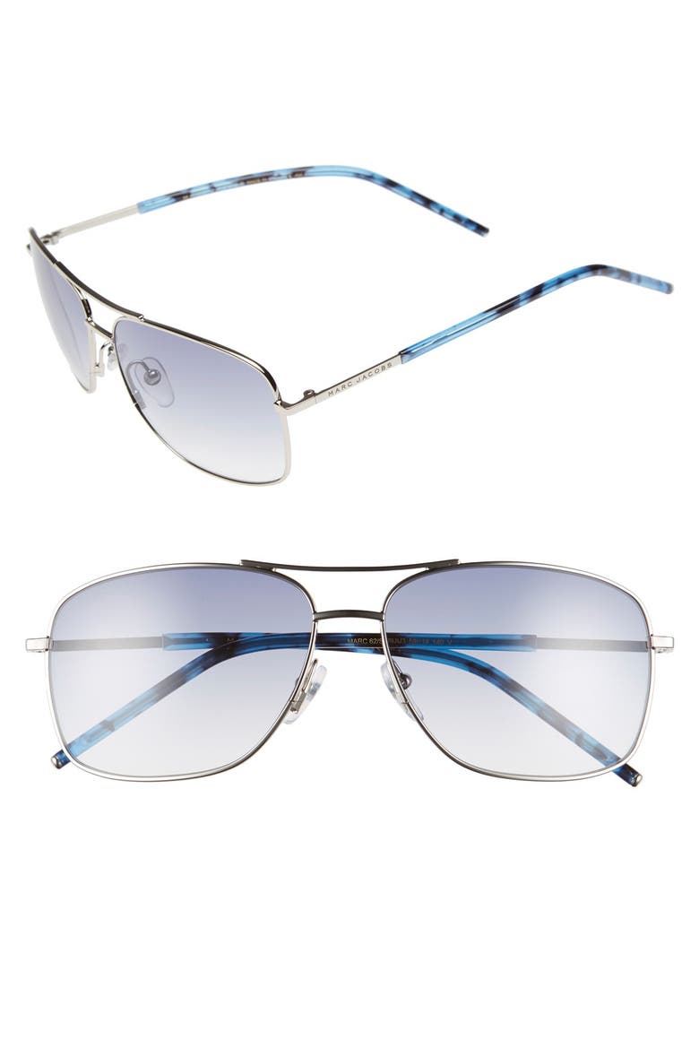 59mm Aviator Sunglasses, Main, color, PALLADIUM
