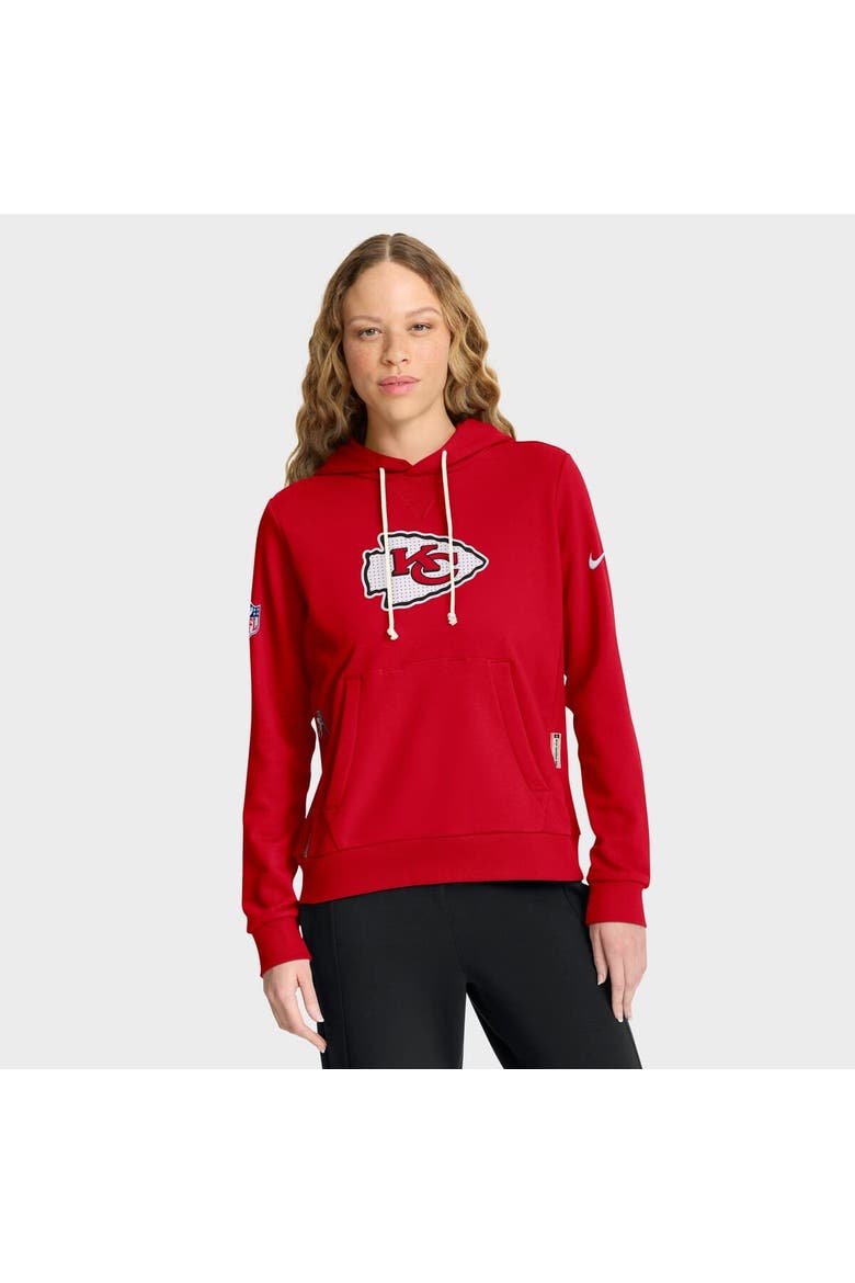 Women's Nike Red Kansas City Chiefs Sideline Standard Issue Initial Home Dri-FIT Hoodie, Main, color, Red