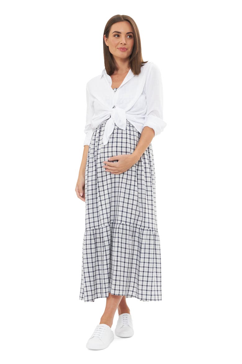 Phoebe Smocked Dress, Alternate, color, WHITE / NAVY
