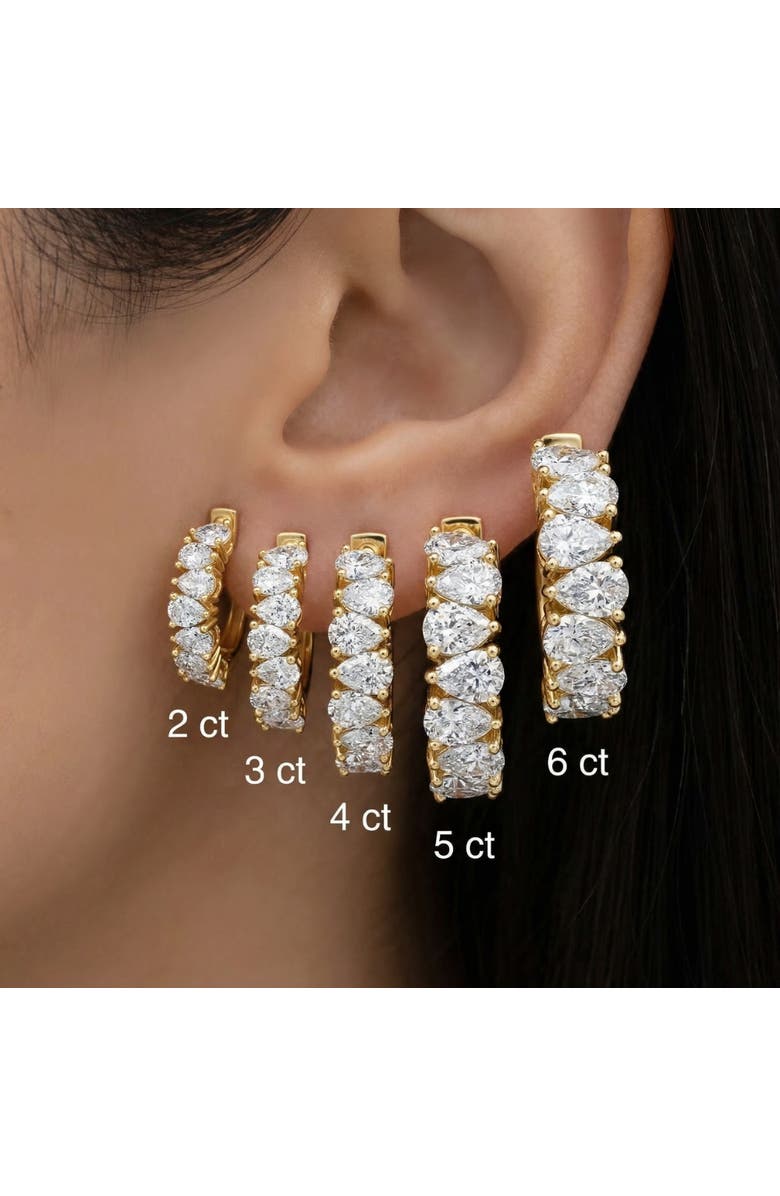 Bliss Diamond 2 - 6 Ct Pear Shape Diamond Hoops 14k Gold Lab Grown Women's Earrings, Alternate, color, White Gold - 3Ct