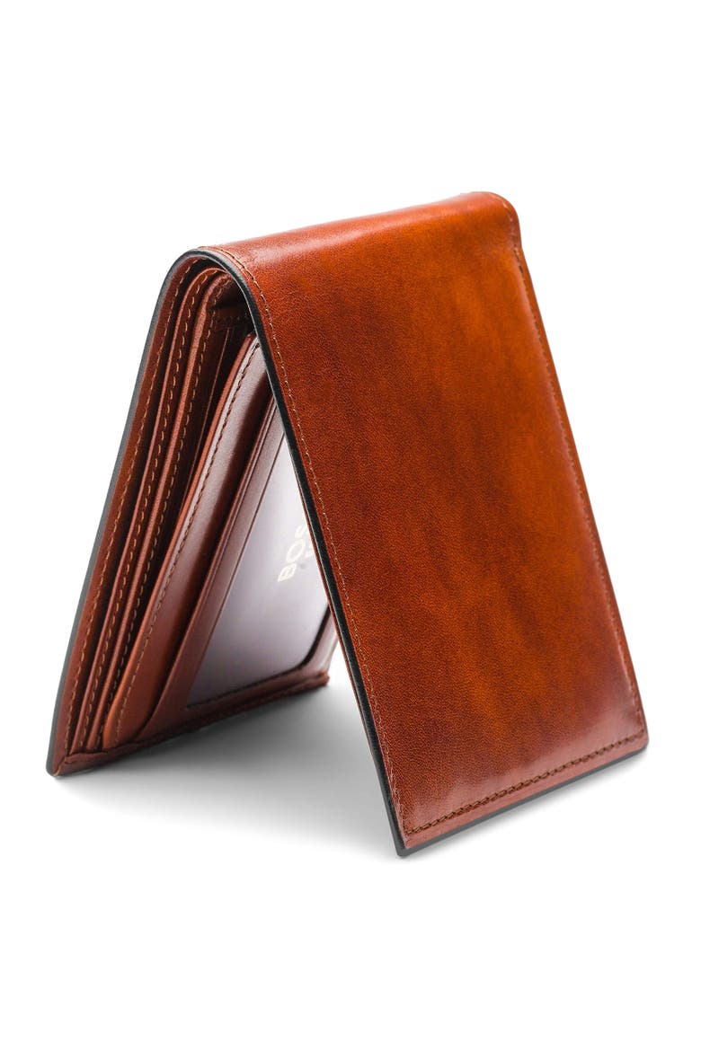 ID Flap Leather Wallet, Alternate, color, AMBER